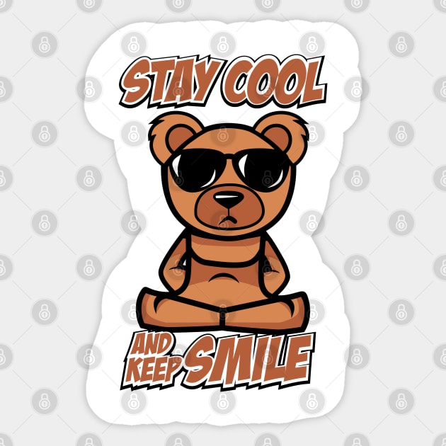 COOL BEAR CARTOON Sticker by beanbeardy